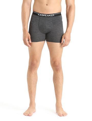 Bielizny Icebreaker Merino Anatomica Boxers Męskie Czarne Szare | PL 1631VRWD